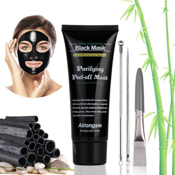 Black Mask, Peel off Maske, Charcoal Maske, Blackhead Maske, Mitesser Entfernung Maske, Schwarze Gesichtsmaske für Nase und Gesicht, Schmerzfrei und Einfach zu Entfernen, 100ml