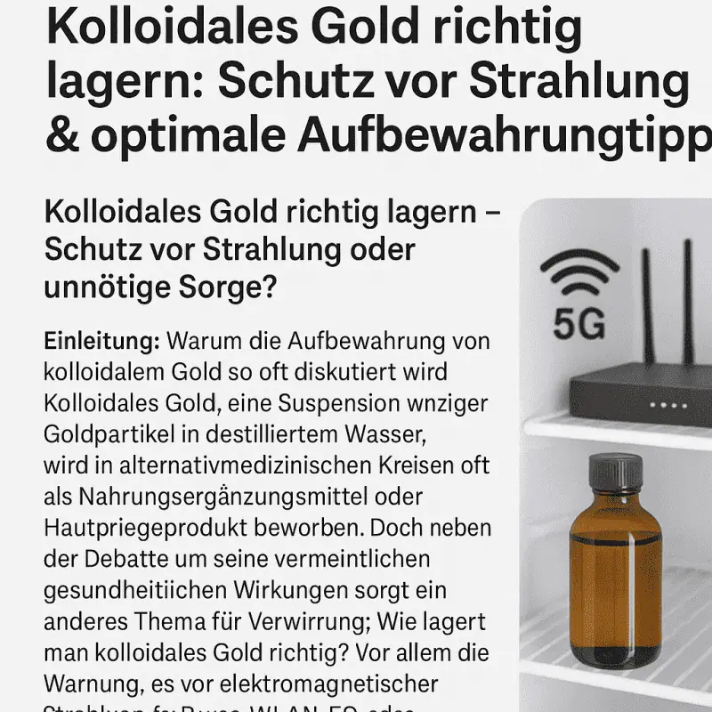 Kolloidales Gold im Kühlschrank: Sichere Lagerung trotz elektromagnetischer Felder.