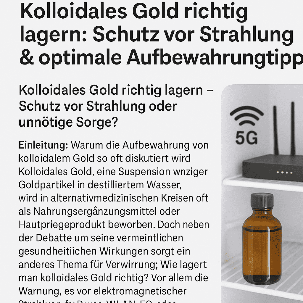 Kolloidales Gold im Kühlschrank: Sichere Lagerung trotz elektromagnetischer Felder.