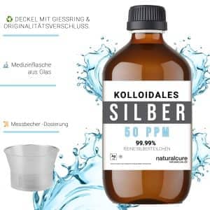 50 ppm Kolloidales Silber (500 ml) – TÄGLICH FRISCH! in Apotheker-Braunglas